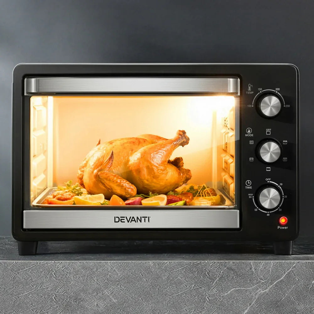 Devanti 30L Convection Oven Electric Fryer Ovens 1600W - Mekamart Australia