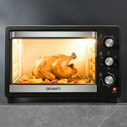 Devanti 30L Convection Oven Electric Fryer Ovens 1600W - Mekamart Australia