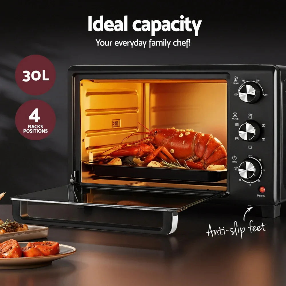 Devanti 30L Convection Oven Electric Fryer Ovens 1600W - Mekamart Australia
