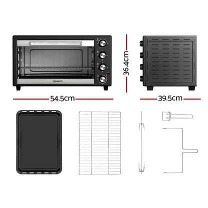 Devanti 45L Convection Oven Electric Fryer Ovens 1800W - Mekamart Australia