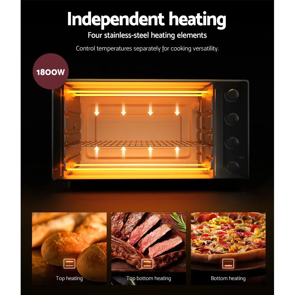 Devanti 45L Convection Oven Electric Fryer Ovens 1800W - Mekamart Australia