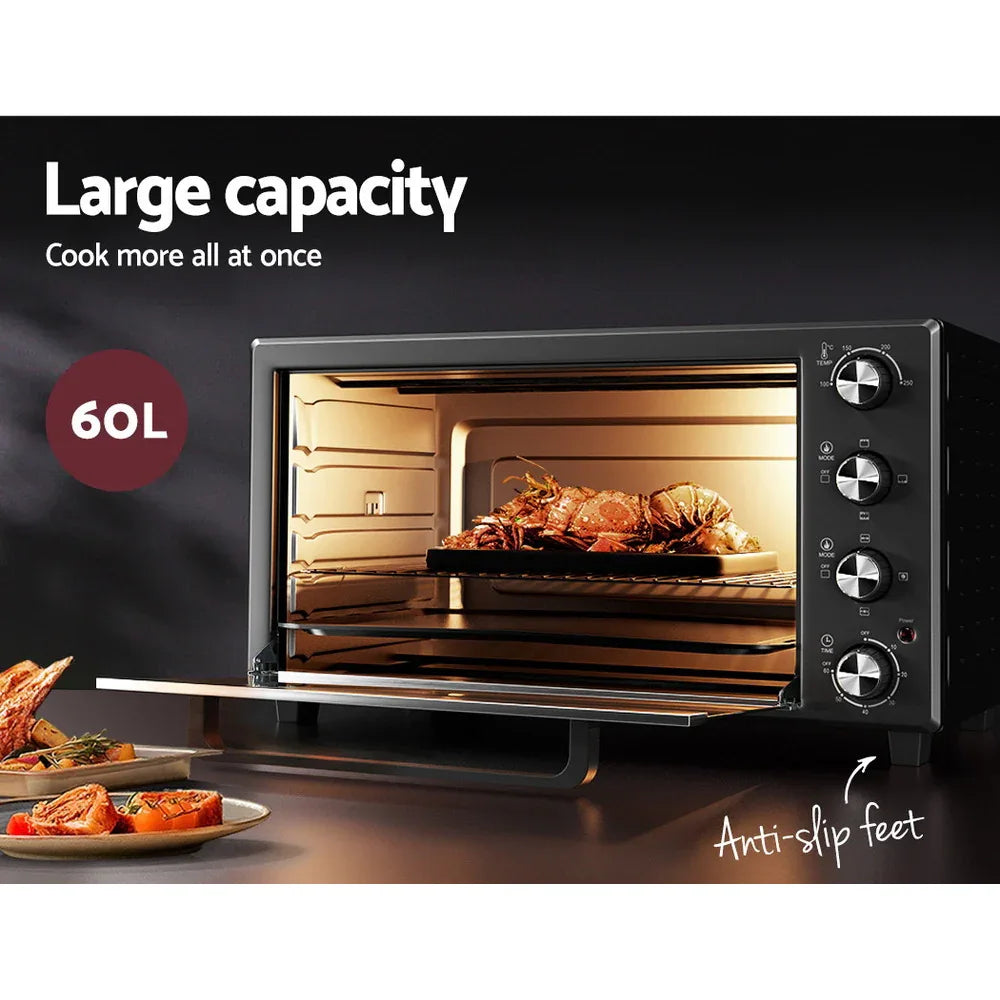 Devanti 60L Convection Oven Electric Fryer Ovens 2000W - Mekamart Australia