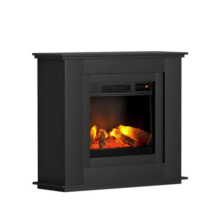 Devanti Electric Fireplace Fire Heater 2000W Black - Mekamart Australia