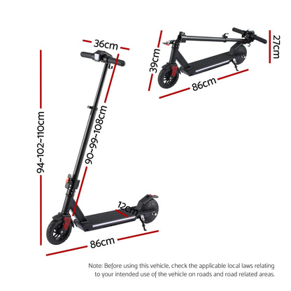 Electric Scooter 180W 18KM/H Foldable Height Adjustable Portable Riding Commuter Teens Adults
