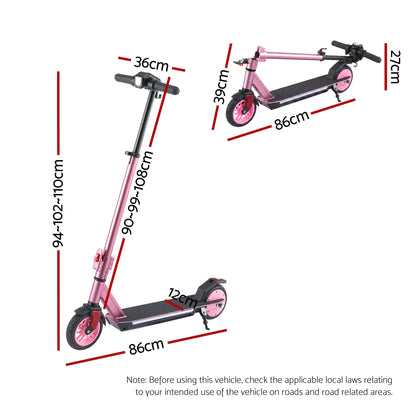 Electric Scooter 180W 18KM/H Adjustable Portable Foldable Height Riding Commuter Teens Adults