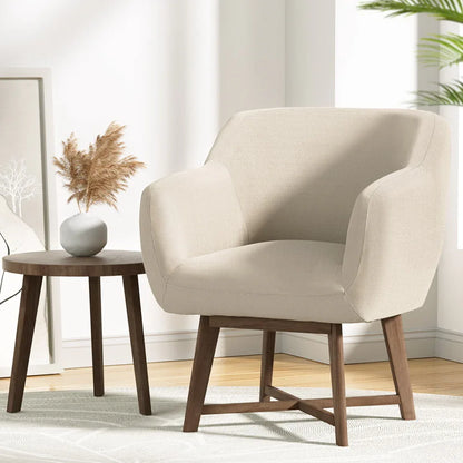Artiss Armchair Tub Chair Beige Aston - Mekamart Australia