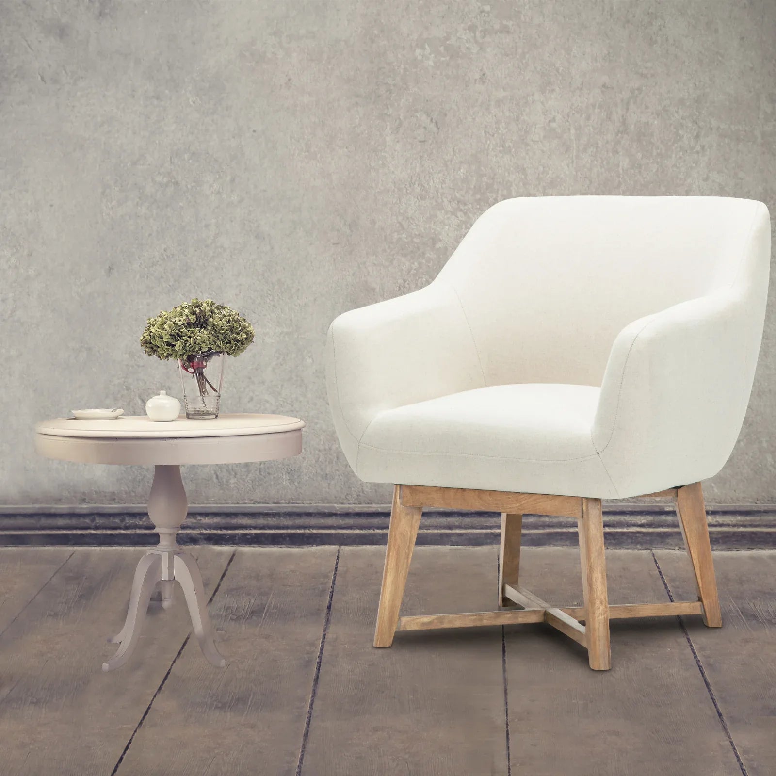 Artiss Armchair Tub Chair Beige Aston - Mekamart Australia