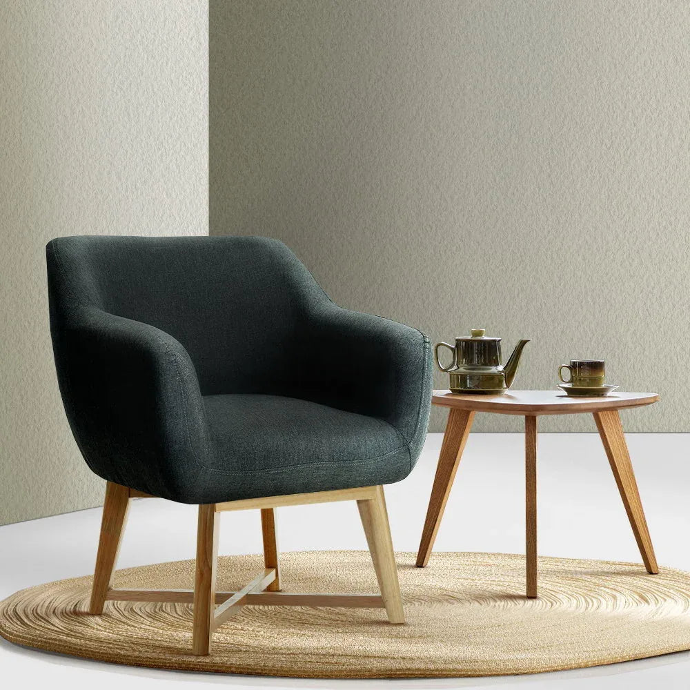 Artiss Armchair Tub Chair Charcoal Aston - Mekamart Australia