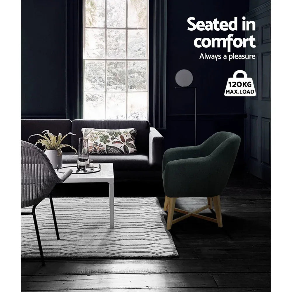 Artiss Armchair Tub Chair Charcoal Aston - Mekamart Australia