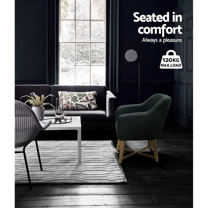 Artiss Armchair Tub Chair Charcoal Aston - Mekamart Australia