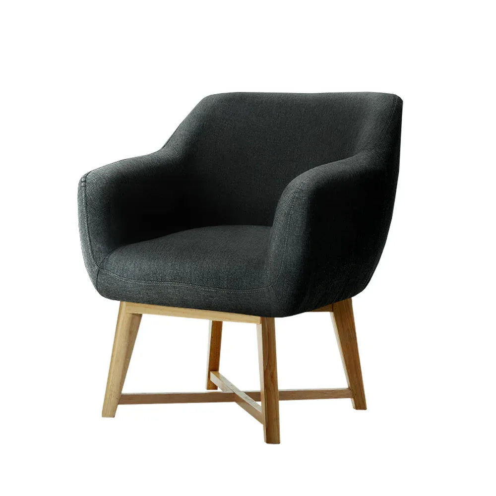 Artiss Armchair Tub Chair Charcoal Aston - Mekamart Australia