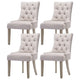 Artiss Dining Chairs Set of 4 Linen French Provincial Beige - Mekamart Australia