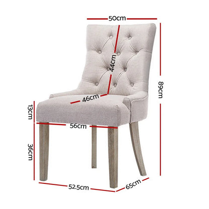 Artiss Dining Chairs Set of 4 Linen French Provincial Beige - Mekamart Australia