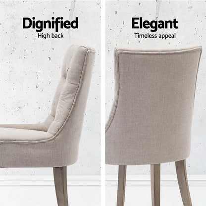 Artiss Dining Chairs Set of 4 Linen French Provincial Beige - Mekamart Australia