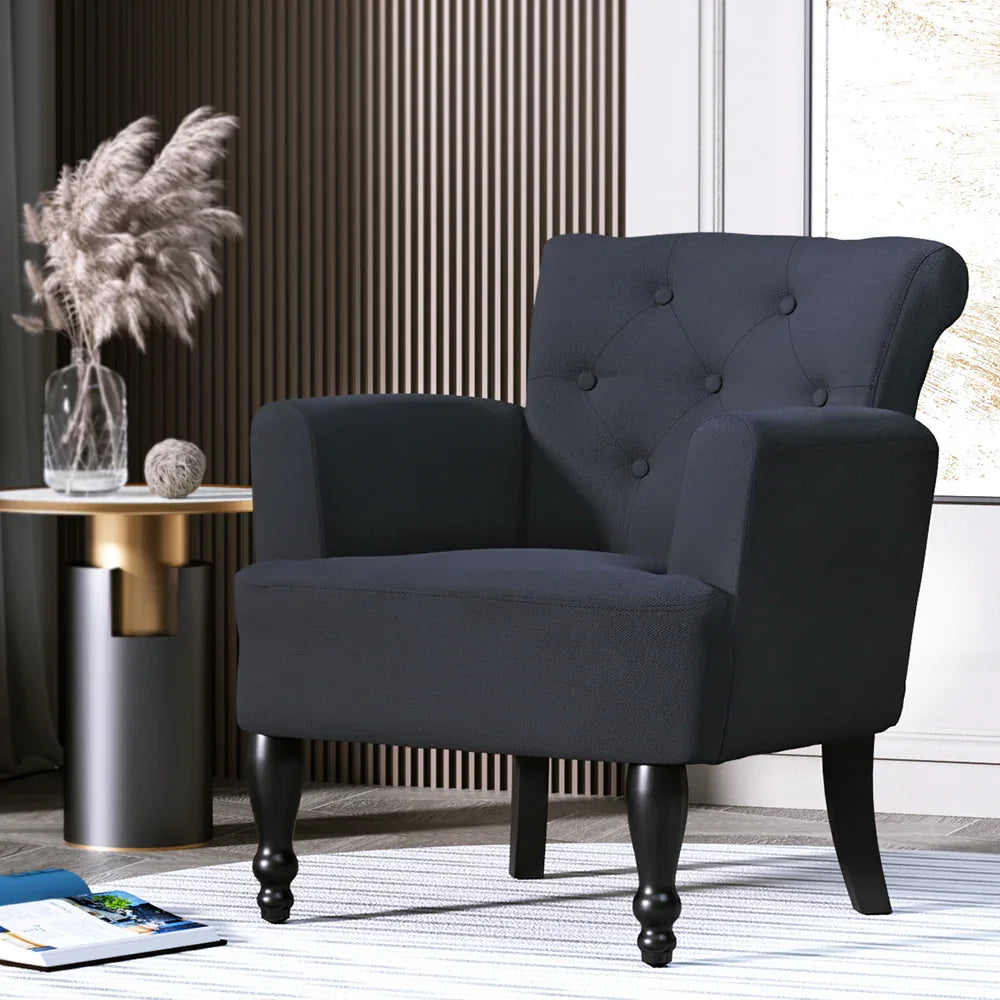 Artiss Armchair Wingback Charcoal Lothair - Mekamart Australia