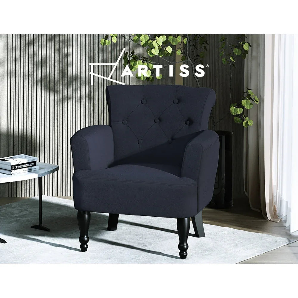 Artiss Armchair Wingback Charcoal Lothair - Mekamart Australia