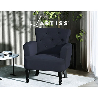 Artiss Armchair Wingback Charcoal Lothair - Mekamart Australia