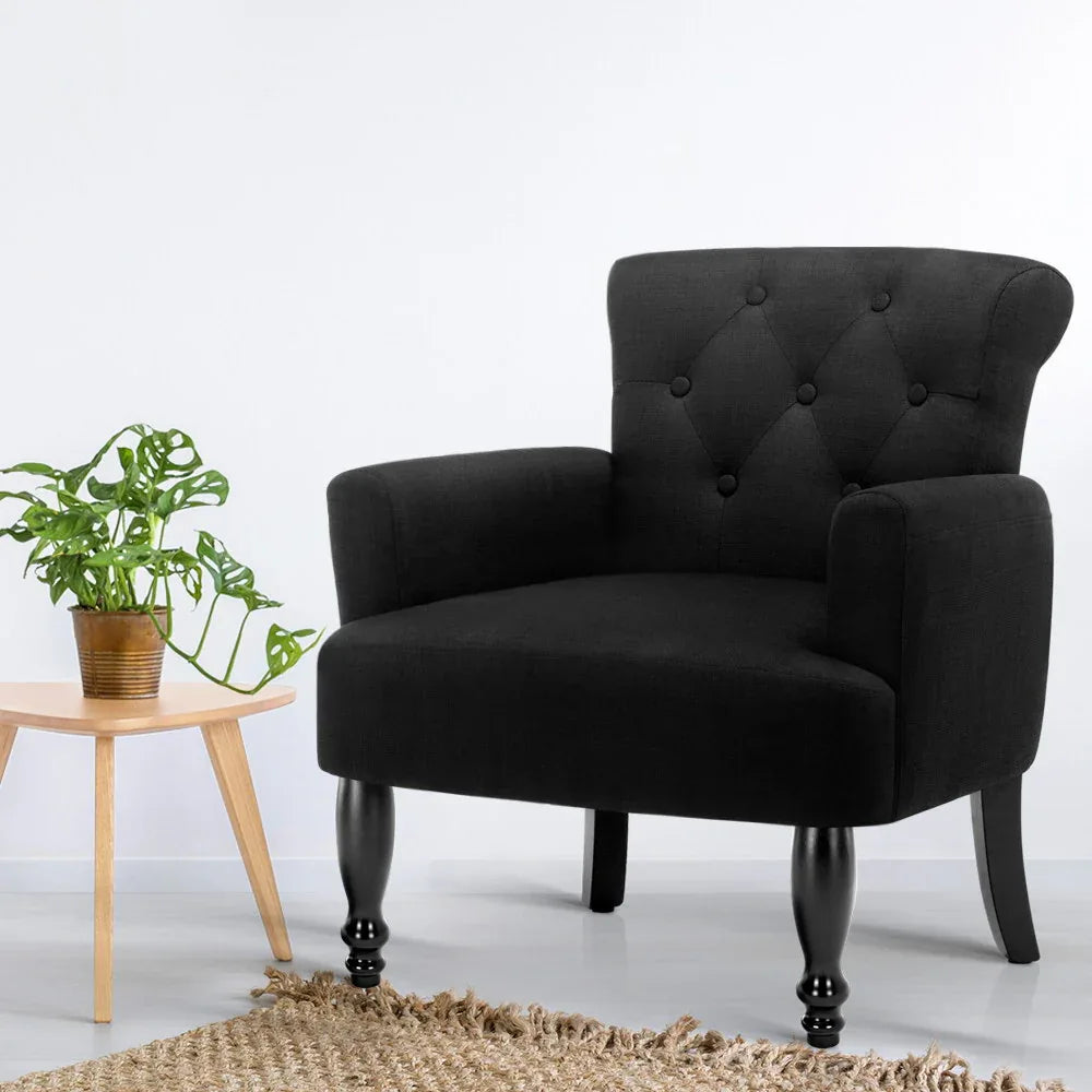 Artiss Armchair Wingback Charcoal Lothair - Mekamart Australia