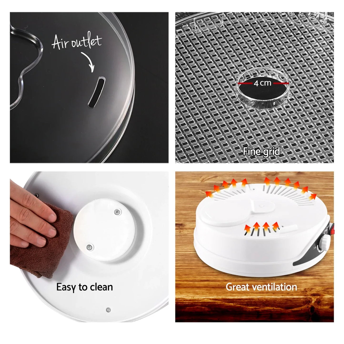 Devanti 5 Trays Food Dehydrator Fruit Dehydrators Pet Beef Jerky Dryer White - Mekamart Australia