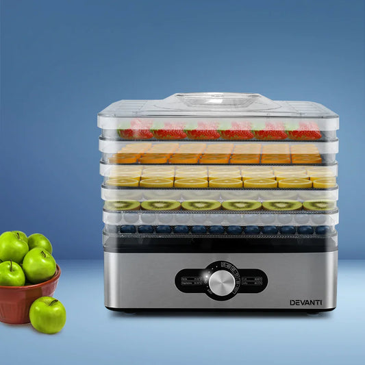 Devanti 5 Trays Food Dehydrator Stainless Steel Tray - Mekamart Australia