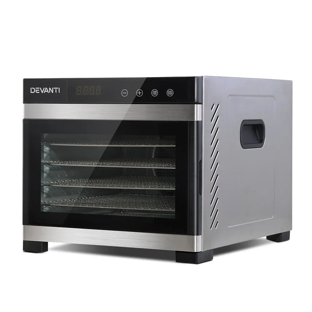 Devanti 6 Trays Food Dehydrator Stainless Steel Tray - Mekamart Australia