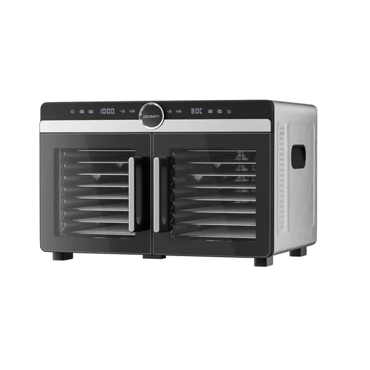 Devanti 16 Trays Food Dehydrator Dual-Zone Stainless Steel - Mekamart Australia