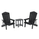 Gardeon Outdoor Table and Chairs HDPE Adirondack Beach Chair Sun Lounge Patio Furniture Garden Black - Mekamart Australia