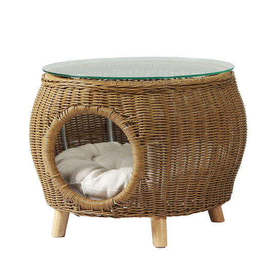 Gardeon Coffee Side Table Wicker Aluminium Desk Pet Bed Storage Outdoor Furniture - Mekamart Australia