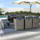 Gardeon Outdoor Dining Set 11 Piece Wicker Table Chairs Setting Grey - Mekamart Australia