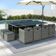 Gardeon Outdoor Dining Set 13 Piece Wicker Table Chairs Setting Grey - Mekamart Australia