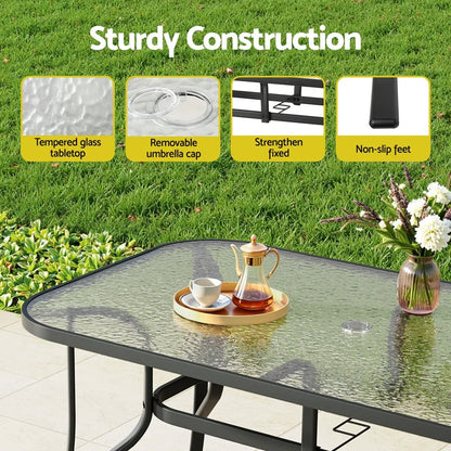 Gardeon 5PC Outdoor Dining Set Table and Chairs Patio Furniture Bistro Set Garden Grey - Mekamart Australia