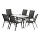 Gardeon 7PC Outdoor Dining Set Table and Chairs Patio Furniture Bistro Set Garden Black - Mekamart Australia