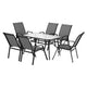 Gardeon 7PC Outdoor Dining Set Table and Chairs Patio Furniture Bistro Set Garden Grey - Mekamart Australia