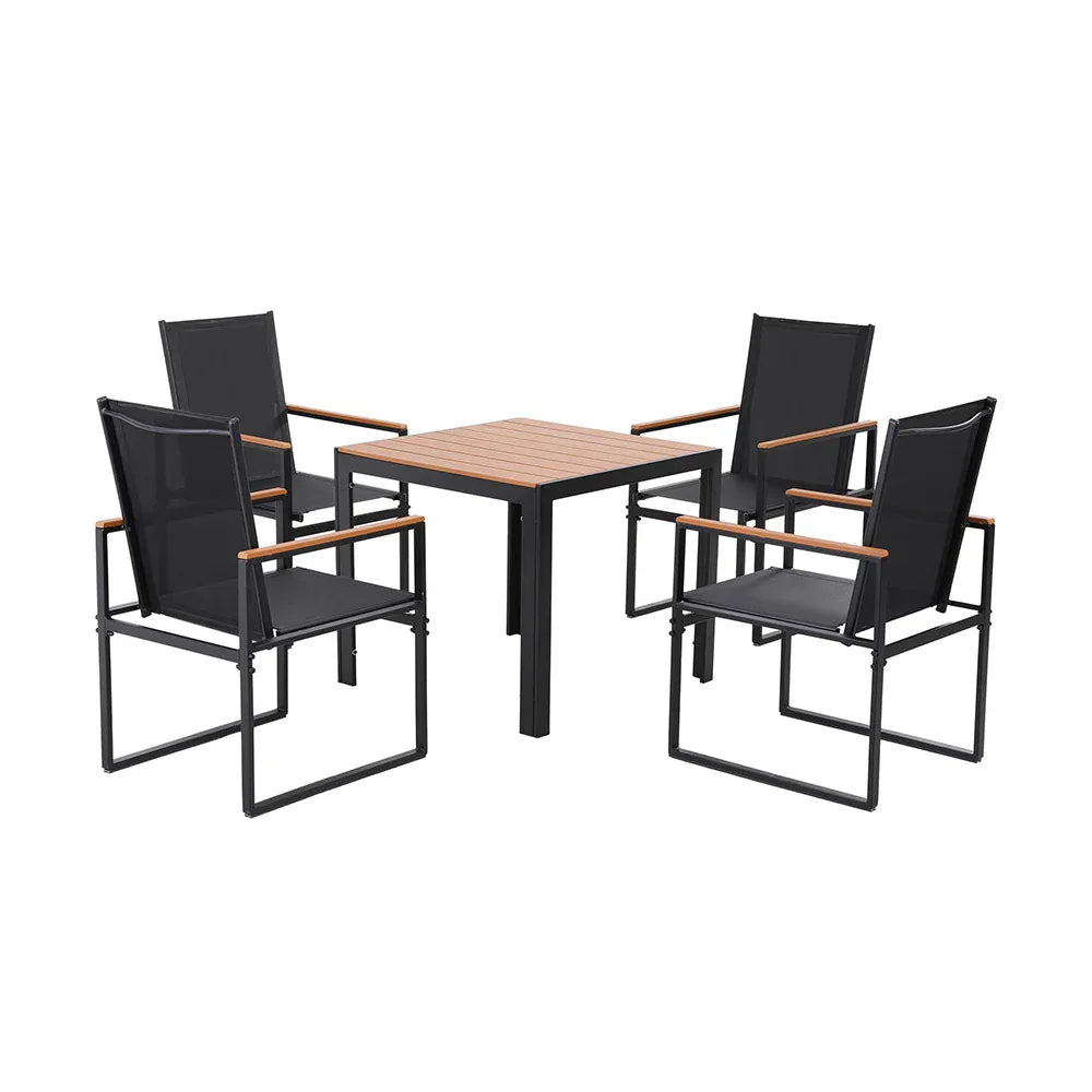 Gardeon 5PCS Outdoor Dining Set Table and Chairs Patio Garden Furniture Bistro Set - Mekamart Australia