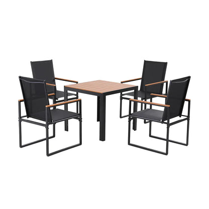 Gardeon 5PCS Outdoor Dining Set Table and Chairs Patio Garden Furniture Bistro Set - Mekamart Australia