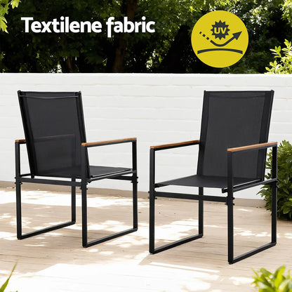 Gardeon 5PCS Outdoor Dining Set Table and Chairs Patio Garden Furniture Bistro Set - Mekamart Australia