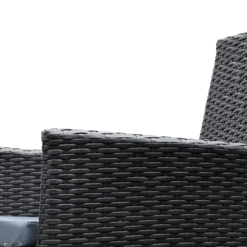 Gardeon Outdoor Dining Set 9 Piece Wicker Lounge Setting Black - Mekamart Australia