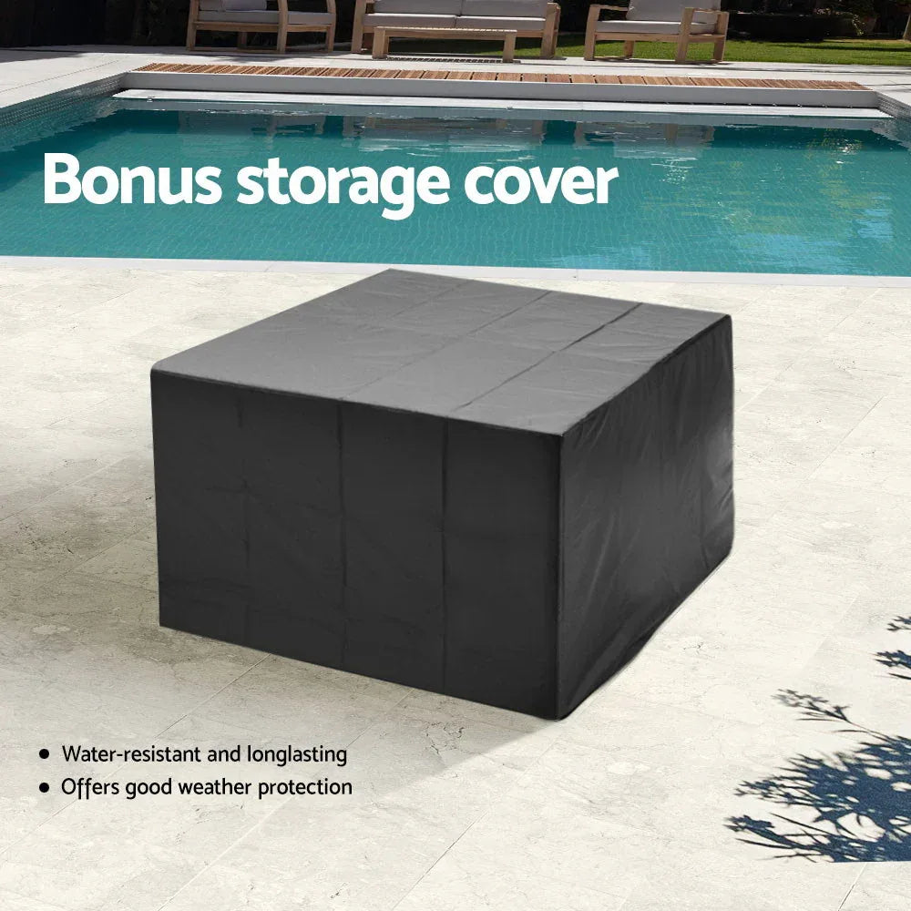 Gardeon Outdoor Dining Set 9 Piece Wicker Table Chairs Setting Grey - Mekamart Australia