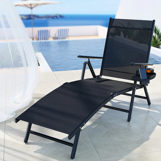 Gardeon Sun Lounge Outdoor Lounger Aluminium Folding Beach Chair Camping Patio - Mekamart Australia