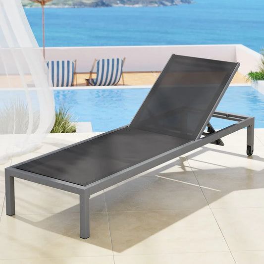 Gardeon Sun Lounge Outdoor Lounger Aluminium Folding Beach Chair Wheels Patio - Mekamart Australia