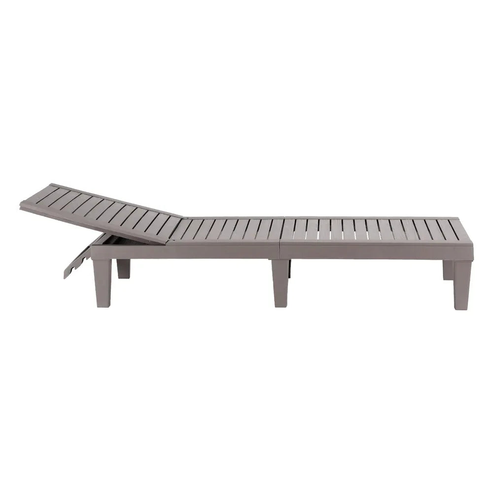 Gardeon Sun Lounge Adjustable Recliner Patio Outdoor Furniture Lightweight Grey - Mekamart Australia