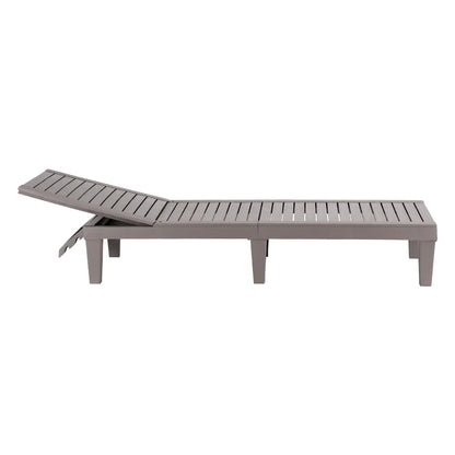 Gardeon Sun Lounge Adjustable Recliner Patio Outdoor Furniture Lightweight Grey - Mekamart Australia