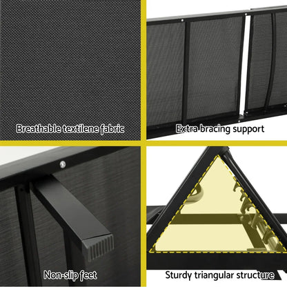 Gardeon Sun Lounge Outdoor Lounger Steel Beach Chair Patio Furniture Black - Mekamart Australia