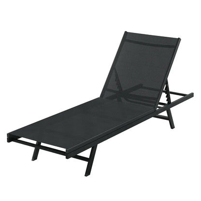 Gardeon Sun Lounge Outdoor Lounger Steel Beach Chair Patio Furniture Black - Mekamart Australia