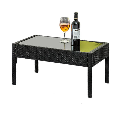Gardeon Outdoor Sofa Set Wicker Lounge Setting Table and Chairs Storage Cover - Mekamart Australia