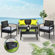 Gardeon Outdoor Sofa Set Wicker Lounge Setting Table and Chairs Storage Cover - Mekamart Australia