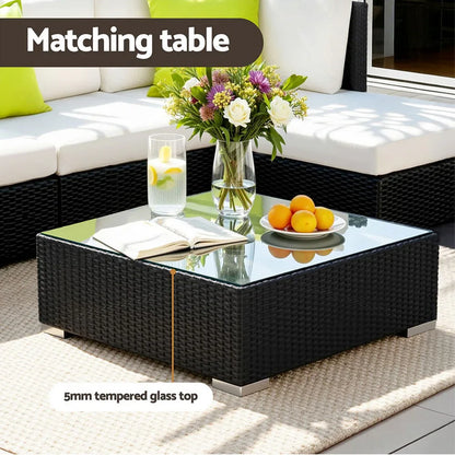 Gardeon 10-Piece Outdoor Sofa Set Wicker Couch Lounge Setting Cover - Mekamart Australia