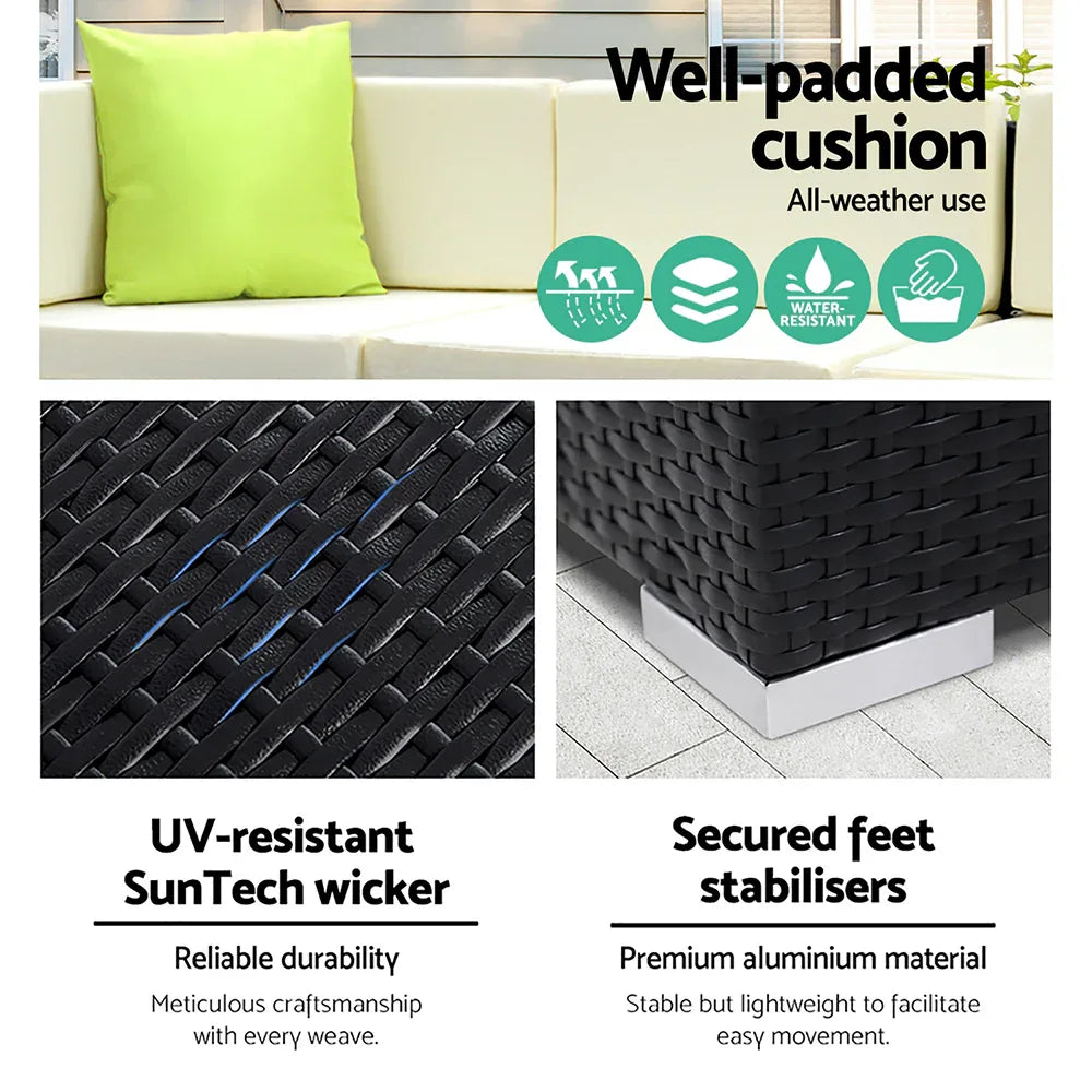 Gardeon 12PC Sofa Set with Storage Cover Outdoor Furniture Wicker - Mekamart Australia