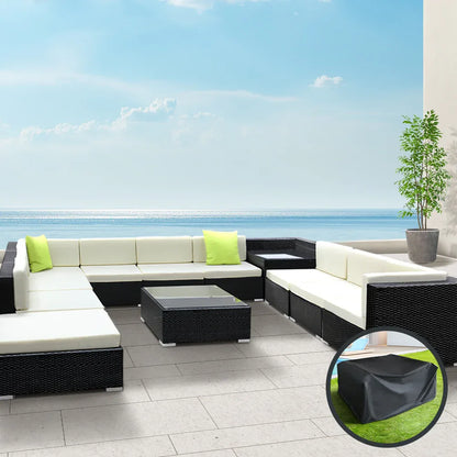 Gardeon 12PC Sofa Set with Storage Cover Outdoor Furniture Wicker - Mekamart Australia