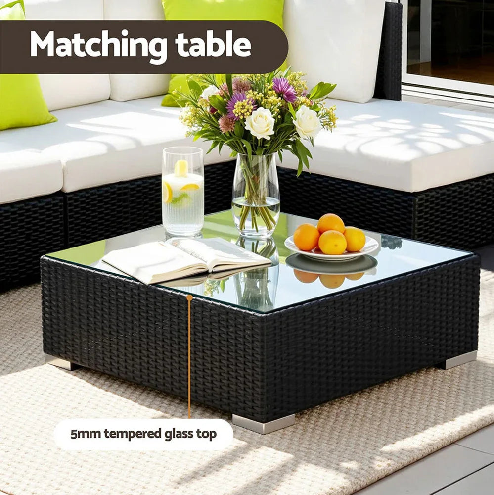 Gardeon 13-Piece Outdoor Sofa Set Wicker Couch Lounge Setting Cover - Mekamart Australia